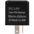 Miniatyrbillede 1 af 5: 2-polet Blinkrelais, (Sort) 12V Universal Justerbar Elektronisk F
