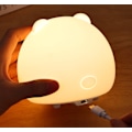 Miniatyrbillede 4 af 5: Lille fed bjørn silikone lille natlampe soveværelseslampe gave col