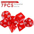 Miniatyrbilde 4 av 5: 7 deler DND terningsett for Dungeon and Dragons, lilla tåke polyhedral terning RPG rollespill brettspill (rød)
