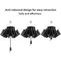 Miniatyrbillede 3 af 6: Foldbar paraply, kompakt automatisk paraply, foldbar åben og luk