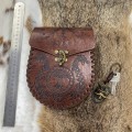 Miniatyrbild 7 av 7: Brun Präglad Bältesväska, Vintage Viking Läder Midjeväska