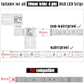 Miniatyrbilde 3 av 7: 4-pins 10mm RGB Fargerik LED Lyslist PCB Adapterkort Loddefri