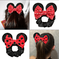 Miniatyrbillede 2 af 6: 4 stk. Fløjlsmusøre Scrunchies Blanke Sequin Bows Scrunchies C