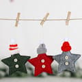 Miniatyrbilde 5 av 7: 3 stk julepynt strikkehette pentagram liten anheng
