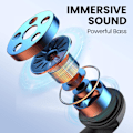 Miniatyrbillede 2 af 5: （Sort）2023 Trådløse Bluetooth-hovedtelefoner, 9D Stereo Bluetooth He