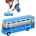 Miniatyrbillede 5 af 6: Dobbeldækkerbus Model, Børns Dobbeltlags Bus Legetøj Simulering
