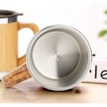 Miniatyrbillede 4 af 5: 350ML Bambus Rustfrit Stål Kaffe Kop, Isoleret Kop med Håndtag