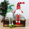 Miniatyrbillede 6 af 6: 1 Grøn Julelysende Langbenet Ansigtsløs Dukke Rudolph's de