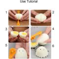 Miniatyrbilde 5 av 5: 4 Eggkuttere, Blomsterformet Eggverktøy, Kokt Eggkutting