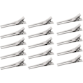 Miniatyrbild 1 av 5: 50 förpackningar DIY Curl Clips, Frisör Dubbla Prong Curl Silver Metall Alligator Clips Metall Krokodil Alligator Hårklämmor för Salo