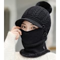 Miniatyrbillede 2 af 7: Damer Enkelt Slouchy Fleece Beanie Hat Halsklæde Maske Varmt Vinter
