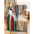 Miniatyrbillede 2 af 5: Fleece-tæppe 150x200cm, Blå Sherpa-tæppe i Blødt Mikrofiber DXGHC