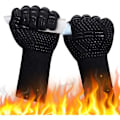 Miniatyrbilde 6 av 6: Grillhansker varmebestandige opptil 800 °C Ovnshansker Svart one size