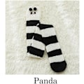 Pikkukuva 4 / 4: 2 Paria Ihastuttavaa Pandaa Korkea Reisi Pitkä Raidallinen Sukat Coral Fleece DXGHC