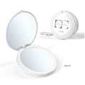 Pikkukuva 2 / 6: 1 kpl LED-valollinen matkakosmetiikkapeili, 2x suurennos, kompakti, kannettava käsilaukkuun, lompakkoon, taskuun, taittuva, kädessä pidettävä