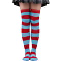 Mode Kvinnor Färgglada Randiga Långa Strumpor Thigh High Flickor Över