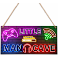 Miniatyrbild 1 av 5: Neon Gaming Trä Dör Skylt för Gamer Rum Dekor, Pojkar Dekorationer för Sovrum Barnkammare Lekrum Väggkonst
