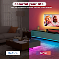 Miniatyrbillede 2 af 5: 100ft LED-striplys til soveværelse, musik synkroniseret RGB farveskiftende lys med APP og 44-tasters fjernbetjening, perfekt til