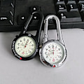 Miniatyrbillede 2 af 6: Sort Karabiner FOB Klips Luminous Ansigt Kvarts Ur Lommeur