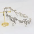 Miniatyrbillede 3 af 4: Elegant Rhinestone Krystal Sølv Blad Bryllup Hovedbeklædning Pandebånd