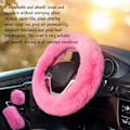 Miniatyrbild 3 av 5: Fluffig Rattstyrningsöverdrag Set Halkskyddande Inredningstillbehör