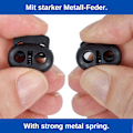 Miniatyrbillede 4 af 6: Snorrebåndsstopper, 2 Huller, 20 x 18 mm, Hul 4 x 4 mm, Ideel til Ø 3 mm