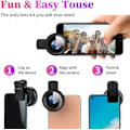 Miniatyrbilde 3 av 5: Profesjonelt 2-i-1 Objektiv Universal Klips 37mm Mobiltelefon Objektiv 0.45x 49uv Super Vidvinkel + Makro HD Objektiv for Alle Smarttelefoner