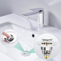 Miniatyrbillede 5 af 5: Universal Pop-Up Håndvask Aftapning, 2 Dele Anti-Tilstopning Aftapningsfilter, Rustfrit Stål og Ren Kobber Badekar Aftapning, Hårfilter Anti-Lugt til Huller fra 33 til 42mm
