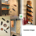 Miniatyrbild 3 av 5: Dewenwils 4-pack Väggmonterad Flaskhållare Multifunktionell Metall Wi DXGHC