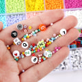 Miniatyrbillede 3 af 5: 24-gids perforeret glas hirseperler akryl bogstavperler diy
