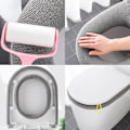 Miniatyrbillede 5 af 7: 4 stk. Varme Toiletbræt Dæksler til Badeværelse Bløde Tykke Toilet S