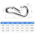 Miniatyrbillede 3 af 7: 6-pak Fjederbelastet Karabiner, Robust Karabiner til Gymudstyr