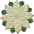 2 st, Mats, 40 cm, Appliqué Guld med Grön Broderad Blomma