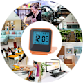 Miniatyrbild 5 av 5: Multifunktionell Mini Vikbar Digital Väckarklocka (Orange) LED-Port