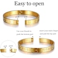 Miniatyrbillede 2 af 5: Armbånd i rustfrit stål til mænd Guld Romertal Bangle Brace