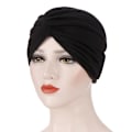 Miniatyrbillede 3 af 4: Svømmehætter til kvinder Svømning turban Polyester Latex foret Foldet til damer (sort)
