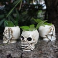 Miniatyrbillede 2 af 7: Spøgelseshoved blomsterpotte dekoration kreativ harpiks have have sku