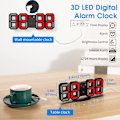 Miniatyrbild 2 av 6: 3D LED digital väckarklocka, väggklocka, digital klocka, 3D LED ala