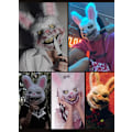 Miniatyrbilde 4 av 5: 1 stk Halloween Ond Blodig Kaninmaske Maskerade Hodeplagg Perf
