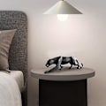 Miniatyrbillede 2 af 5: Sort Panther Skulptur Moderne Leopard Statue Geometrisk Dyr Re