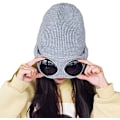 Miniatyrbillede 5 af 7: Unisex Goggle Beanie Strikket Vinter Chunky Beanie Hat, Rød