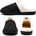 Miniatyrbillede 3 af 5: Mænds Hjemmesko med Memory Foam (Sort, 10-11) Komfort Fuzzy Plush Foring