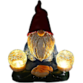 Miniatyrbild 1 av 5: Garden Resin Statue - Långt skägg Christmas Gnome 2 Magic Ball DXGHC