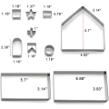 Miniatyrbillede 4 af 7: 10 stk. 3D Rustfrit Stål Peberkageform Sæt til Jul