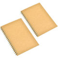 Miniatyrbillede 2 af 5: 2 Pak Spiral Skitsebog Stor Notesbog Kraft Cover Blank Skitse