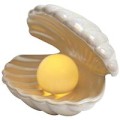 Miniatyrbilde 1 av 4: Shell Pearl Light Led Lampe d'appoint Veilleuse portative，Blanc