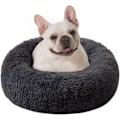 Miniatyrbillede 1 af 7: Katteseng Donut Cuddler, 50cm Mørkegrå Flurry Opvarmning Rund Plys C