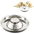 Miniatyrbillede 1 af 5: Rustfrit Stål Langsomt Foderhundebolle, (26cm) Hvalpe Afvænningsbolle C