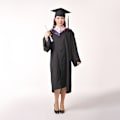 Miniatyrbillede 4 af 4: Sort 2022 Gradueringskjole og Kvast Doktorgradssæt Bachelor Cloa
