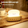 Miniatyrbillede 2 af 6: Sød Toast Natlampe, Gul, Dæmpbar LED Natlys Genopladelig